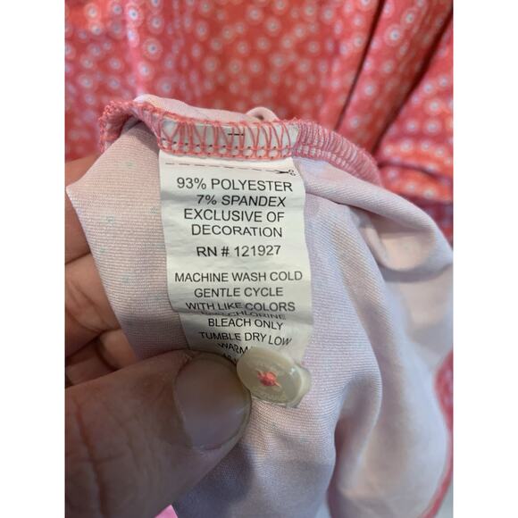 Johnnie-O 2XL Performance Stretch Golf Polo All Over Geometric Floral Print Pink - Picture 8 of 8